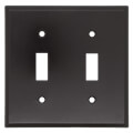 Product Image of 2-Gang Electrical Wall Plate, Toggle Switch (Brown)