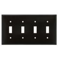 Product Image of 4-Gang Electrical Wall Plate, Toggle Switch (Brown)