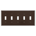 Product Image of 5-Gang Electrical Wall Plate, Toggle Switch (Brown)