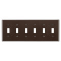 Product Image of 6-Gang Electrical Wall Plate, Toggle Switch (Brown)