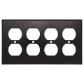 Product Image of 4-Gang Electrical Wall Plate, Duplex Receptacle (Brown)