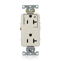 Product Image of Decora Plus Duplex Receptacle, Heavy-Duty Industrial, Split-Circuit, 20A 125V (Light Almond)