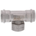 Product Image of 4" x 4" x 3/4" ProPress 304 Stainless Reducing XL-S Tee w/ FKM Seal (PxPxFNPT)