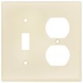 Product Image of 2-Gang Electrical Wall Plate, Duplex Receptacle & Toggle Switch (Ivory)