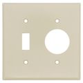 Product Image of 2-Gang Electrical Wall Plate Combo, 1 Toggle & 1 Single 1.406" Hole, Device Mount (Ivory)