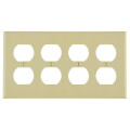 Product Image of 4-Gang Electrical Wall Plate, Duplex Receptacle (Ivory)