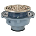 Product Image of 2" Cast Iron Push-Joint Flashing Drain w/ Nickel Bronze Ring & Strainer