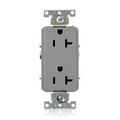Product Image of 20A Decora Plus Duplex Receptacle/outlet, Self-grounding, Back/Side Wire (Gray)
