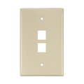 Product Image of Midsize Single-Gang Quickport, Wallplate, 2-port (Ivory)