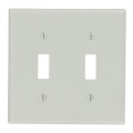 Product Image of 2-Gang Electrical Wall Plate, Toggle Switch (Grey)