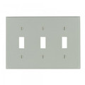 Product Image of 3-Gang Electrical Wall Plate, Toggle Switch (Grey)