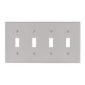 Product Image of 4-Gang Electrical Wall Plate, Toggle Switch (Grey)