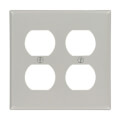 Product Image of 2-Gang Electrical Wall Plate, Duplex Receptacle (Grey)