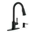 Product Image of Indi One-Handle Pulldown Kitchen Faucet, 87090BL (Matte Black)