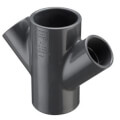 Product Image of 3" x 3" x 3" x 2" PVC Schedule 80 Reducing Double Wye