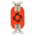 Product Image of 30A, 600V 3-Phase, NEMA L17-30R, 3P, 4W, Flush Mtg Locking Receptacle, Isolated Ground, V-0-MAX (Orange)