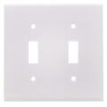 Product Image of 2-Gang Electrical Wall Plate, Toggle Switch (White)