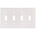 Product Image of 4-Gang Electrical Wall Plate, Toggle Switch (White)