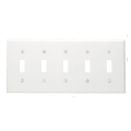 Product Image of 5-Gang Electrical Wall Plate, Toggle Switch (White)
