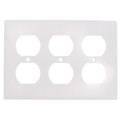 Product Image of 3-Gang Electrical Wall Plate Duplex Receptacle, Device Mount (White)