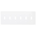 Product Image of 6-Gang Electrical Wall Plate, Toggle Switch (White)