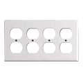 Product Image of 4-Gang Electrical Wall Plate, Duplex Receptacle (White)