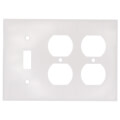 Product Image of 3-Gang Electrical Wall Plate, Combo, 2 Duplex Receptacle & 1 Toggle Switch (White)