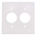 Product Image of 2-Gang Electrical Wall Plate, Single 1.406 Inch Hole, Device Mount (White)