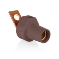Product Image of 16 Series Taper Nose Single Pole Cam Type Female Terminal Connector, Bus Bar Mount, Angle, #2, 4/0 AWG, 400A Max (Brown)
