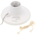 Product Image of Incandescent Lampholder, Medium Base, Pull Chain - White (600W)