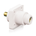 Product Image of 18 Series Single Pole Cam Type Female Panel Receptacle, Ball Nose, .75" Threaded Stud Termination, 90 Degrees, Cable Range #2, 4/0, 400A Max (White)