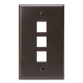 Product Image of Single-Gang Quickport, Wallplate, 3-port (Brown)
