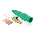 Product Image of 16 Series Taper Nose Cam-Type Male Plug, Contact & Insulator, Detachable, 2/0, 4/0 AWG, 400A Max, Type 3R When Mated (Green)