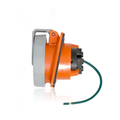 Product Image of 20A, 125/250V 3P, 4W, LEV Series IEC 60309-1 & 60309-2 Pin & Sleeve Receptacle, IP66/67/68/IP69K, Watertight (Orange)