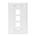 Product Image of Single-Gang Quickport, Wallplate w/ ID Windows, 3-port (White)
