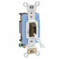 Product Image of 15A, 120/277V Toggle Locking 4-way AC Quiet Switch, Self Grounding, Back & Side Wired(Brown)