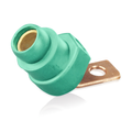 Product Image of 18 Series Terminal Connector, Angle, Female, 400A Max, 600V Bus Bar Mount Termination, #2-4/0 Cable Range (Green)