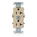 Product Image of Duplex Receptacle Outlet,  Smooth Face, 20A, 125V Side Wire,NEMA 5-20R, 2-Pole, 3-Wire, Self-Grounding (Ivory)