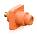 Product Image of 18 Series Single Pole Cam Type Female Panel Receptacle, Ball Nose, .75" Threaded Stud Termination, 90 Degrees, Cable Range #2, 4/0, 400A Max (Orange)