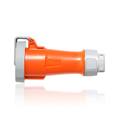 Product Image of 30A, 125/250V 3P, 4W, LEV Series IEC 60309-1 & 60309-2 Pin & Sleeve Connector, IP66/IP67/IP68/IP69K, Watertight (Orange)