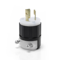 Product Image of 15A, 125V NEMA L5-15P, 2P, 3W, Locking Plug, Grounding (Black)/White