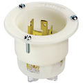 Product Image of 20A, 480V 3-Phase, NEMA L16-20P, 3P, 4W, Flanged Inlet Locking Receptacle, Grounding (White)