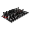 Product Image of 1/4" Drive 12-Point Impact Socket Set with Rails and Trays, 58-Piece (5/32-11/16", 4-17 mm)