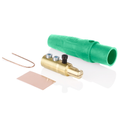 Product Image of 16 Series Taper Nose Cam-Type Male Plug, Contact & Insulator, Detachable, Pre-cut for 4/0 AWG cable, 400A Max, Type 3R When Mated (Green)