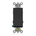 Product Image of 20A, 120/277V Decora Plus Rocker 4-Way AC Quiet Switch, Commercial Spec Grade, Self Grounding, Back & Side Wired (Black)