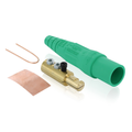 Product Image of 16 Series Taper Nose Cam-Type Male Plug, Contact & Insulator, Set Screws Pre-installed, 2/0, 4/0 AWG, 400A Max, Type 3R When Mated (Green)