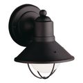 Product Image of Seaside 7.5" 1 Light Outdoor Wall Light w/ Glass Globe (Black)
