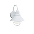 Product Image of Seaside 12" 1 Light Outdoor Wall Light w/ Glass Globe (White)
