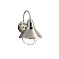 Product Image of Seaside 14.25" 1 Light Outdoor Wall Light w/ Glass Globe (Brushed Nickel)