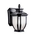Product Image of Salisbury 10.25" 1 Light Outdoor Wall Light w/ White Linen Glass (Black)